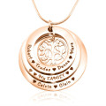 Personalised Family Triple Love - 18ct Rose Gold Plated Personalised Family Triple Love jewellery in rose gold plated finish