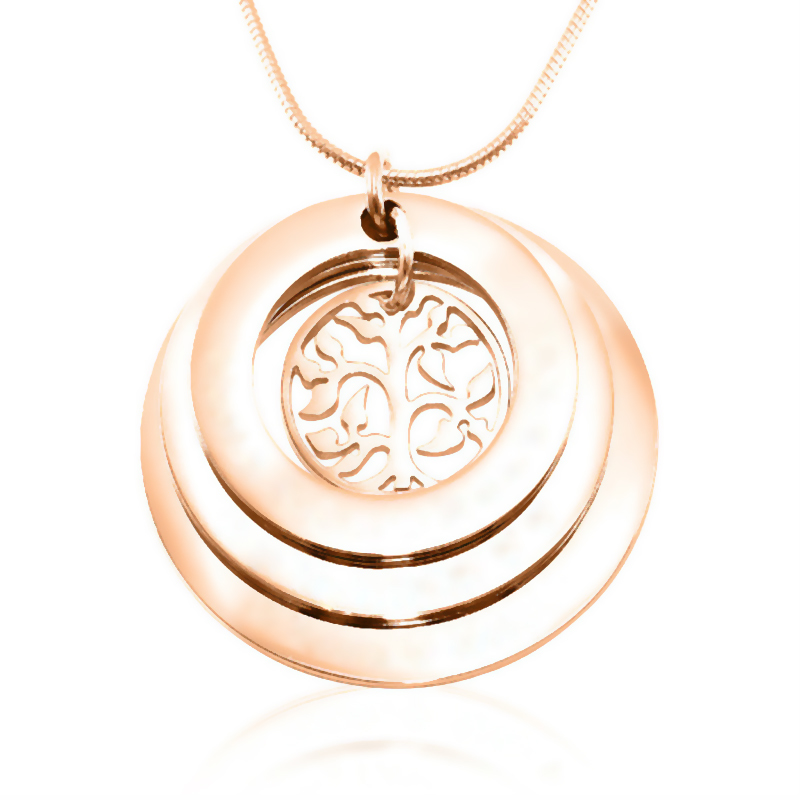 Personalised Family Triple Love - 18ct Rose Gold Plated Personalised Family Triple Love jewellery in rose gold plated finish