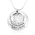 Personalised Family Triple Love Sterling Silver Personalised Family Triple Love sterling silver family tree pendant