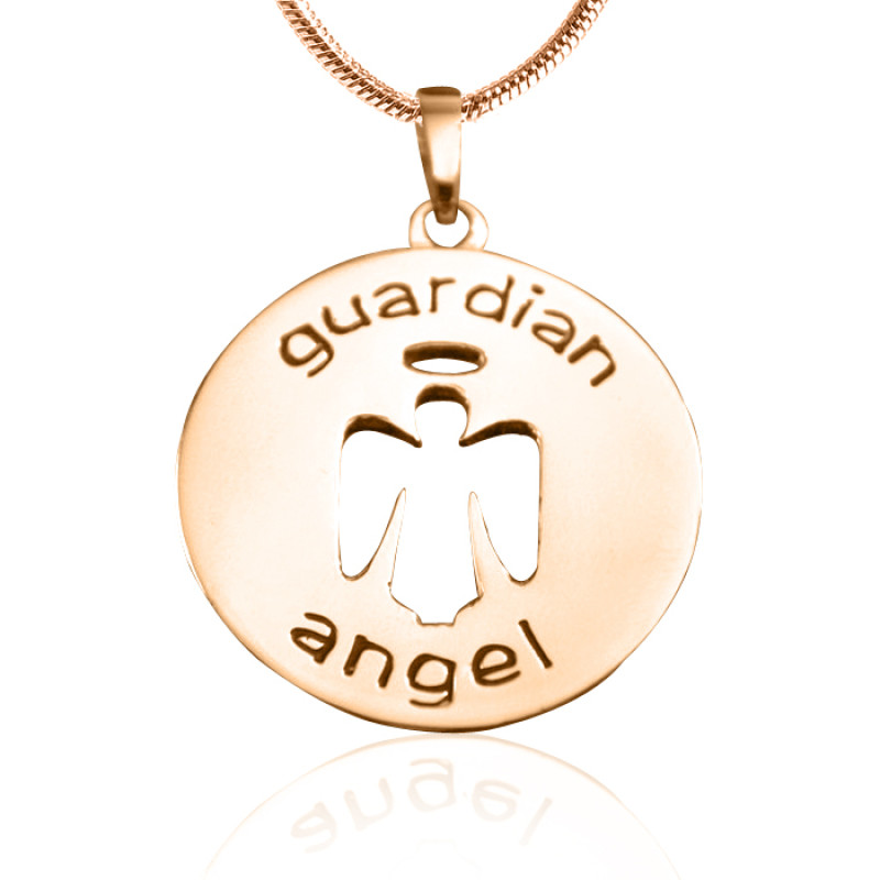 Personalised guardian angel necklace in rose gold finish