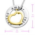 Two-Tone Heart Washer Necklace Two-tone gold and silver heart washer necklace