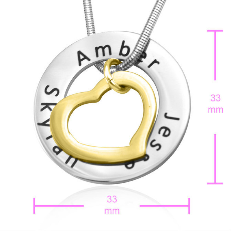Two-Tone Heart Washer Necklace Two-tone gold and silver heart washer necklace