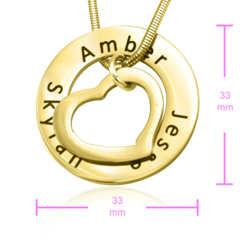 Gold Heart Washer Necklace Gold heart washer necklace