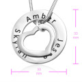 Personalised Heart Washer Necklace in Silver Silver Personalised Heart Washer Necklace