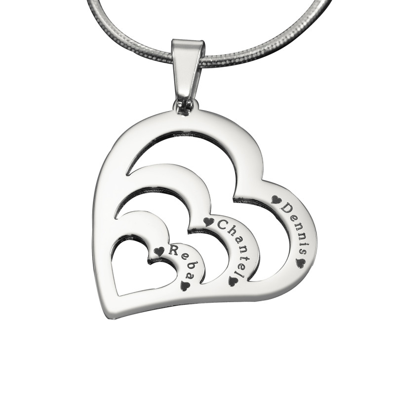 Personalised Hearts of Love Necklace Personalised Hearts of Love sterling silver necklace