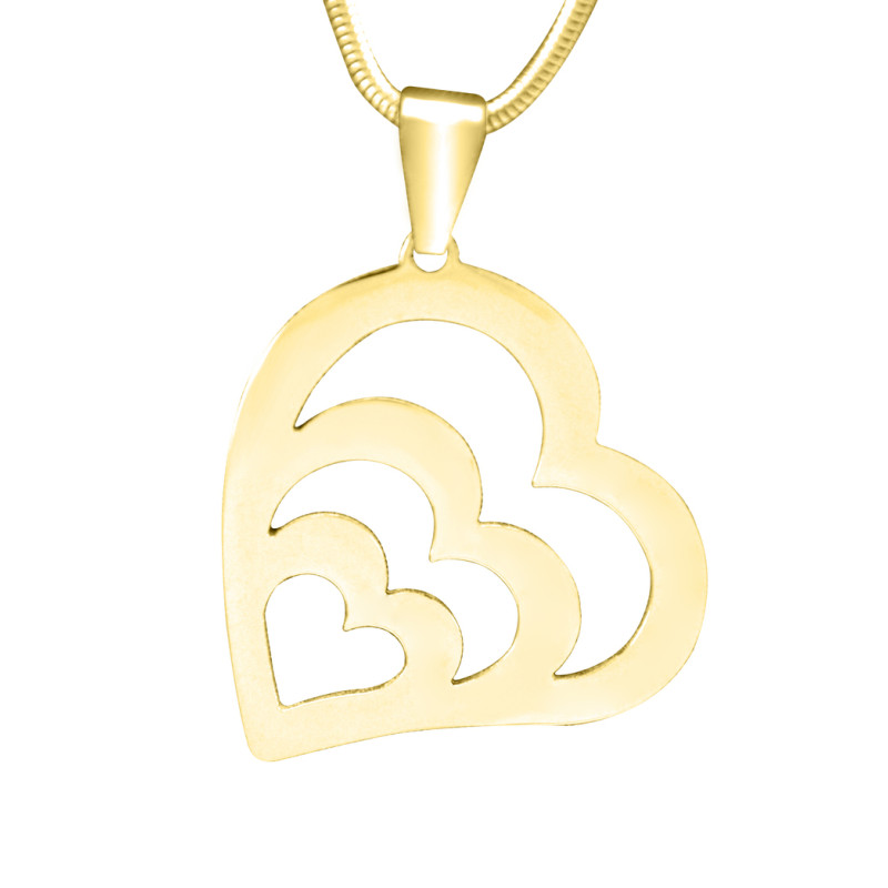 Personalised Hearts of Love necklace with three joined hearts