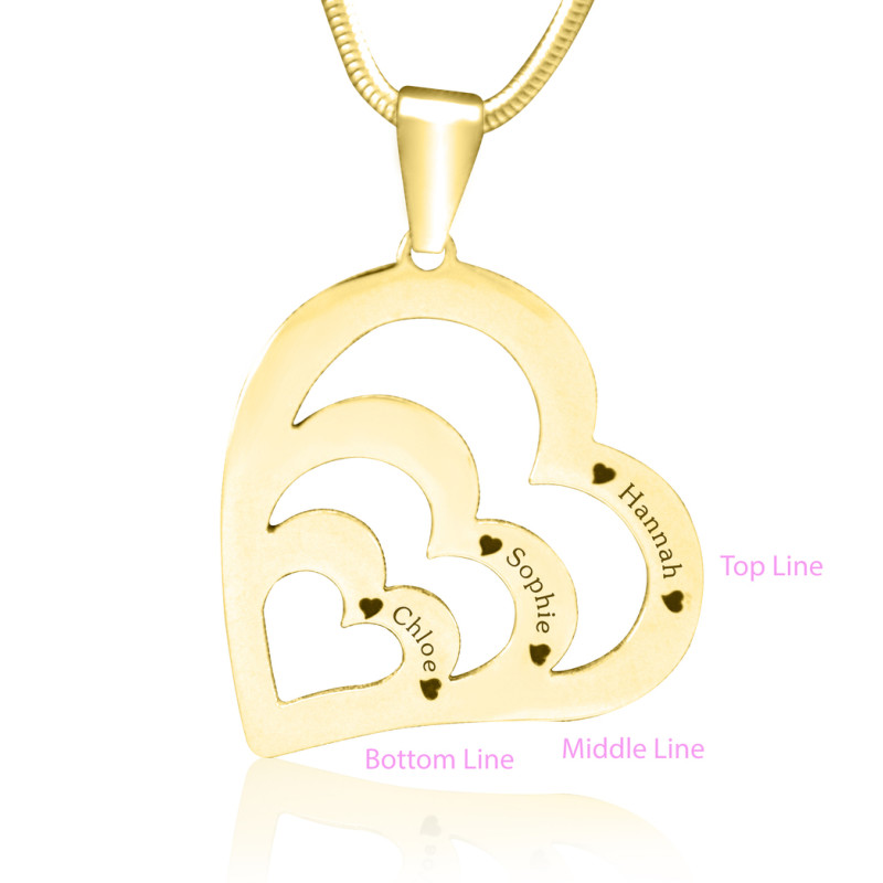 Personalised Hearts of Love gold necklace product image
