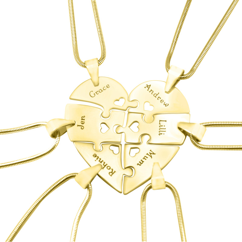 Personalised Hexa Heart Puzzle Necklace Personalised Hexa Heart Puzzle Necklace with six connecting pendants