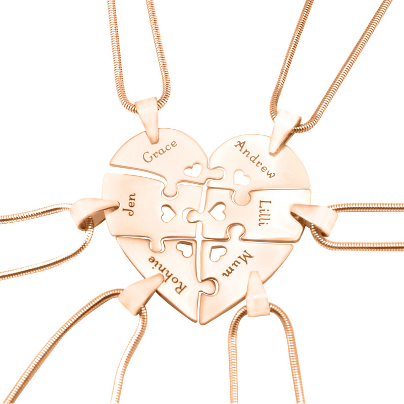Personalised Hexa Heart Puzzle Necklace Personalised Hexa Heart Puzzle Necklace with six connecting pendants