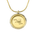 Live Laugh Love Disc with Dream Locket in Gold Live Laugh Love disc with Dream Locket in gold