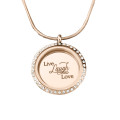 Live Laugh Love Disc with Dream Locket in Rose Gold Live Laugh Love disc with Dream Locket in rose gold