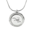 Live Laugh Love Disc with Dream Locket in Silver Live Laugh Love disc with Dream Locket in silver