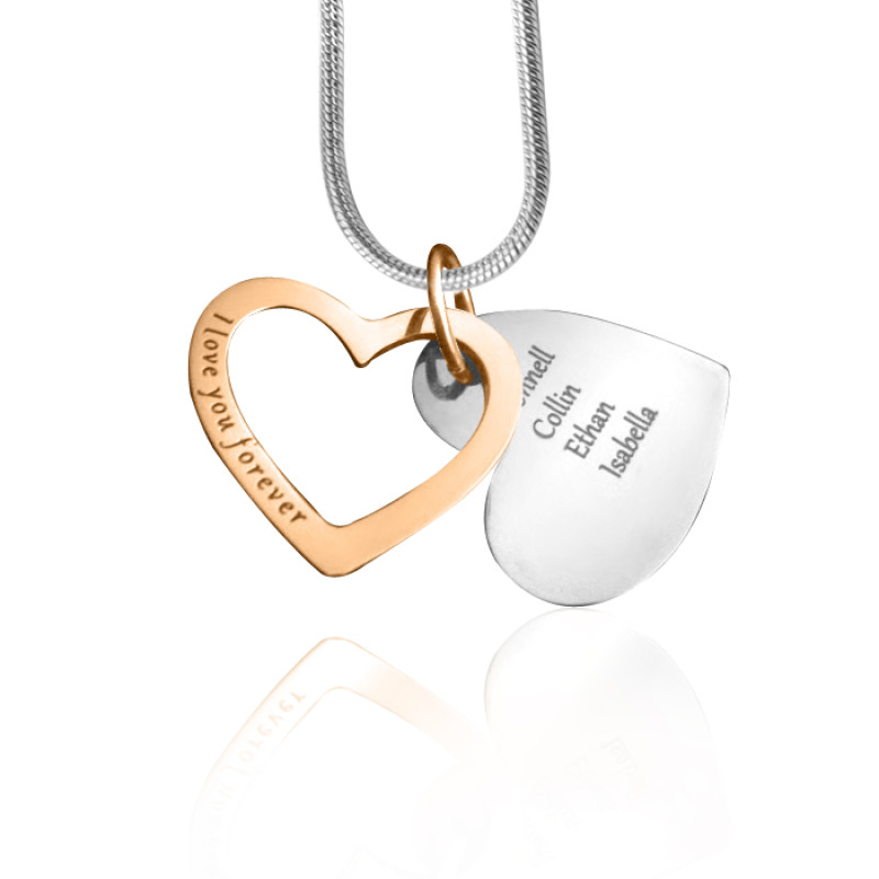 Two-Tone Love Forever Pendant Two-tone rose gold and silver Love Forever heart pendant
