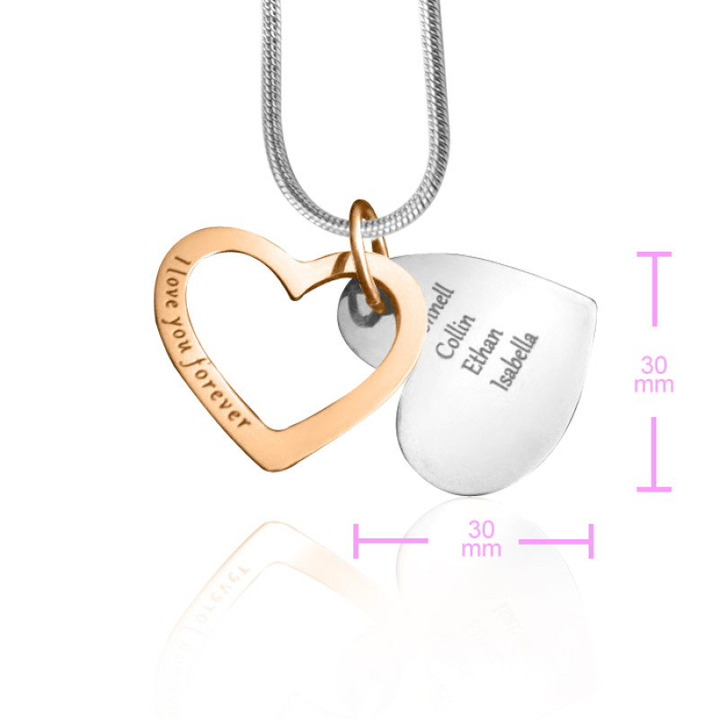 Love Forever Pendant Size Guide Size guide for the two-tone Love Forever pendant