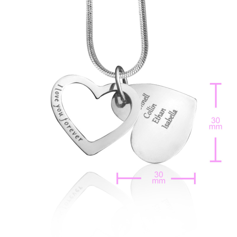Love Forever Pendant Size Reference Love Forever sterling silver pendant size reference