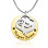 Personalised Mother's Disc Single Necklace - Two Tone - Gold Silver