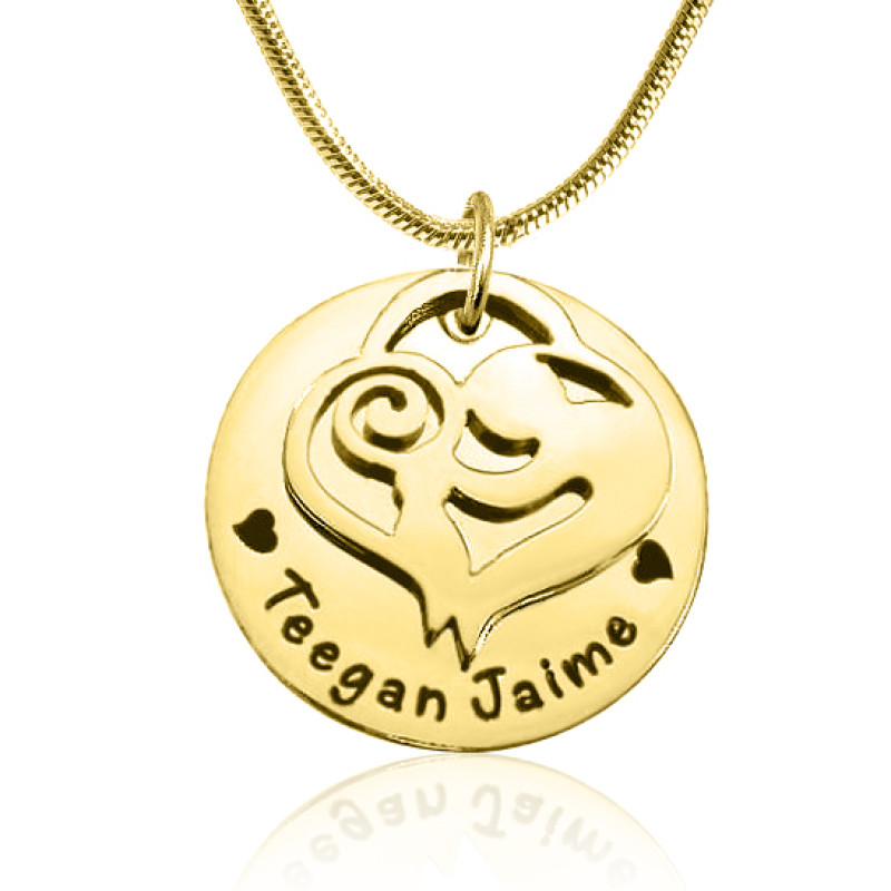 Mother's Disc Single Pendant Necklace Gold Mother's Disc Single pendant necklace