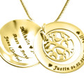 Personalised My Family Tree Dome Necklace - Gold Plated Personalised My Family Tree Dome Necklace in gold plated finish