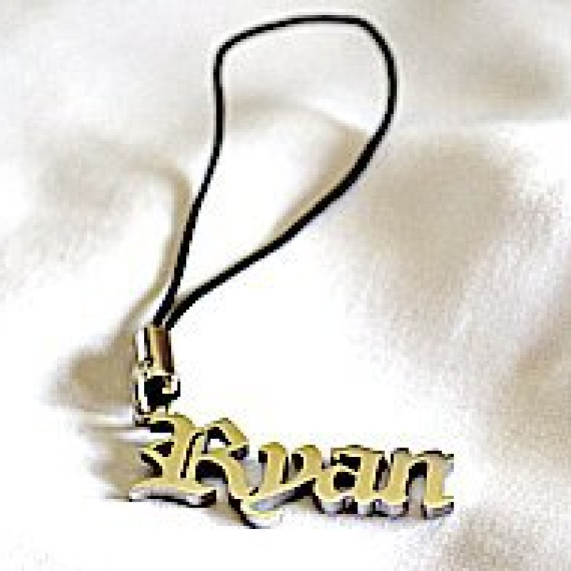 Personalised name charm shown with the name Ryan