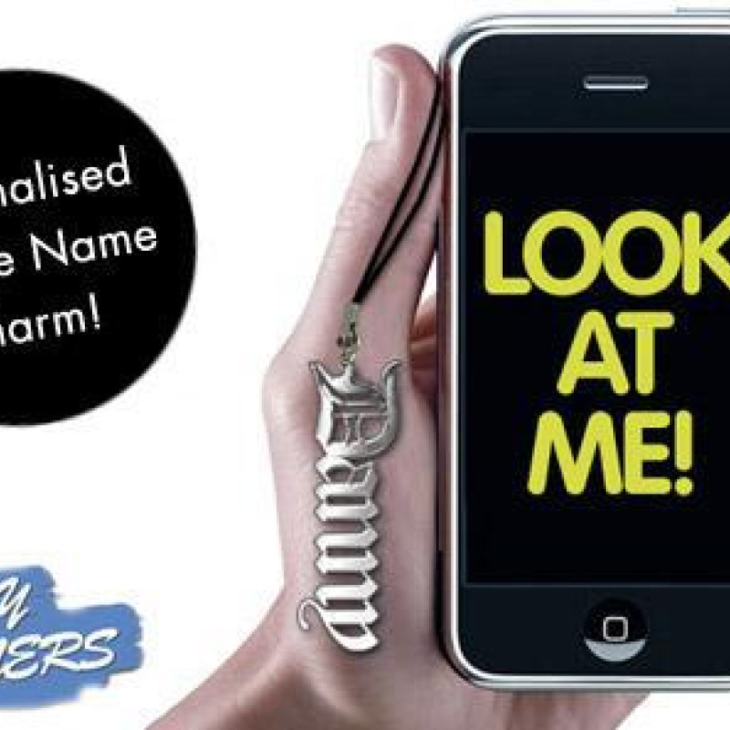 Personalised mobile name charm