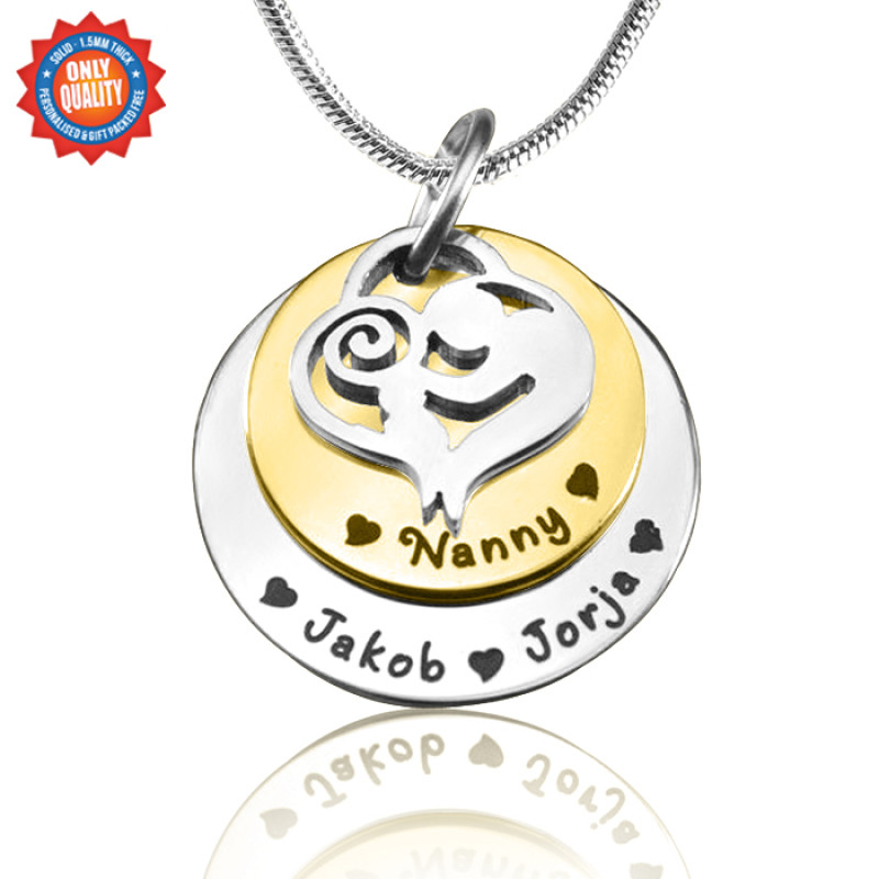 Personalised mother’s double-disc two-tone necklace