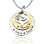 Personalised Mother's Disc Double Necklace - Two Tone - Gold Silver
