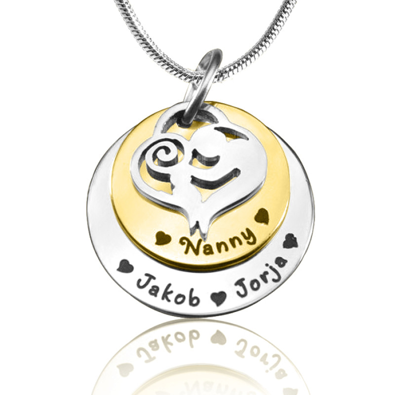 Personalised mother’s double-disc two-tone necklace