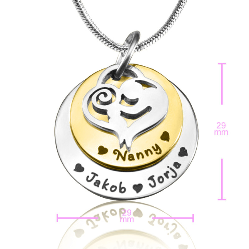 Size image for a personalised mother’s double-disc necklace