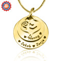 Personalised Mother's Double Disc Necklace Personalised Mother's Double Disc Necklace in gold finish