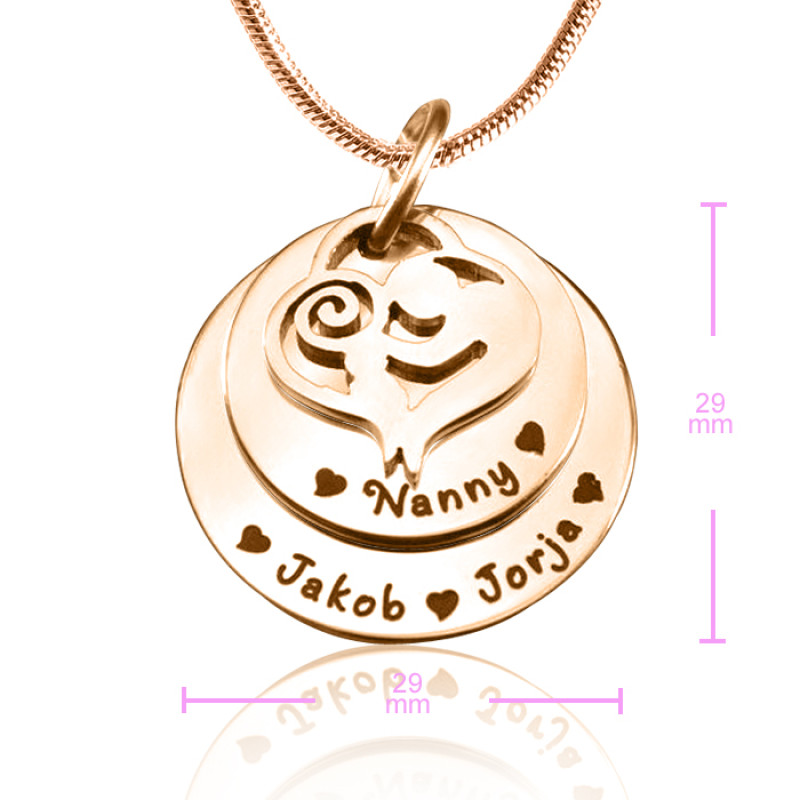 Size reference image for the personalised mother's double-disc necklace