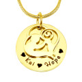 Personalised Mother's Disc Single Necklace Gold-plated personalised Mother's Disc Single Necklace