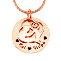 Mother disc single necklace in rose gold finish
