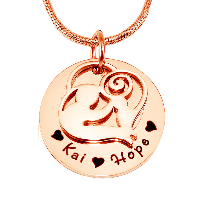 Mother disc single necklace in rose gold finish