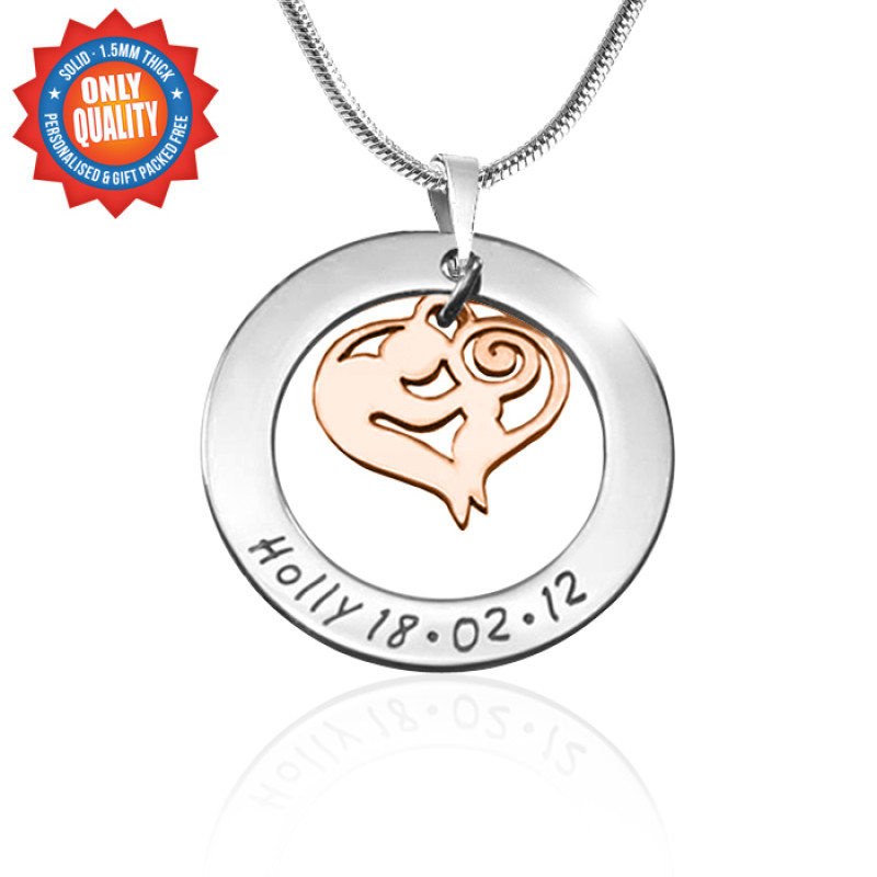 Personalised Mother's Love necklace with rose gold mother detail