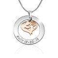 Personalised Mother's Love two-tone necklace with rose gold mother detail