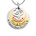 Personalised Mother's Triple Disc Necklace Personalised mother's triple-disc necklace in three tones