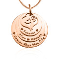 Personalised mother's triple disc pendant necklace detail