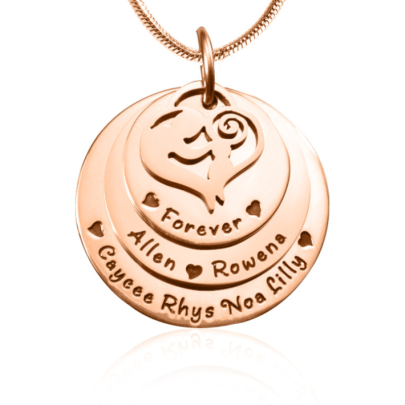 Personalised mother's triple disc pendant necklace detail