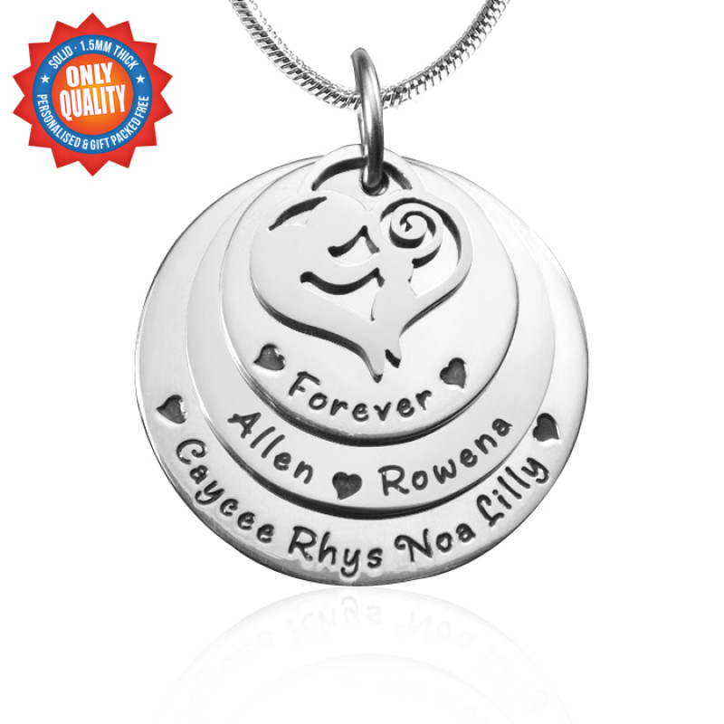 Personalised mother’s triple disc necklace in sterling silver