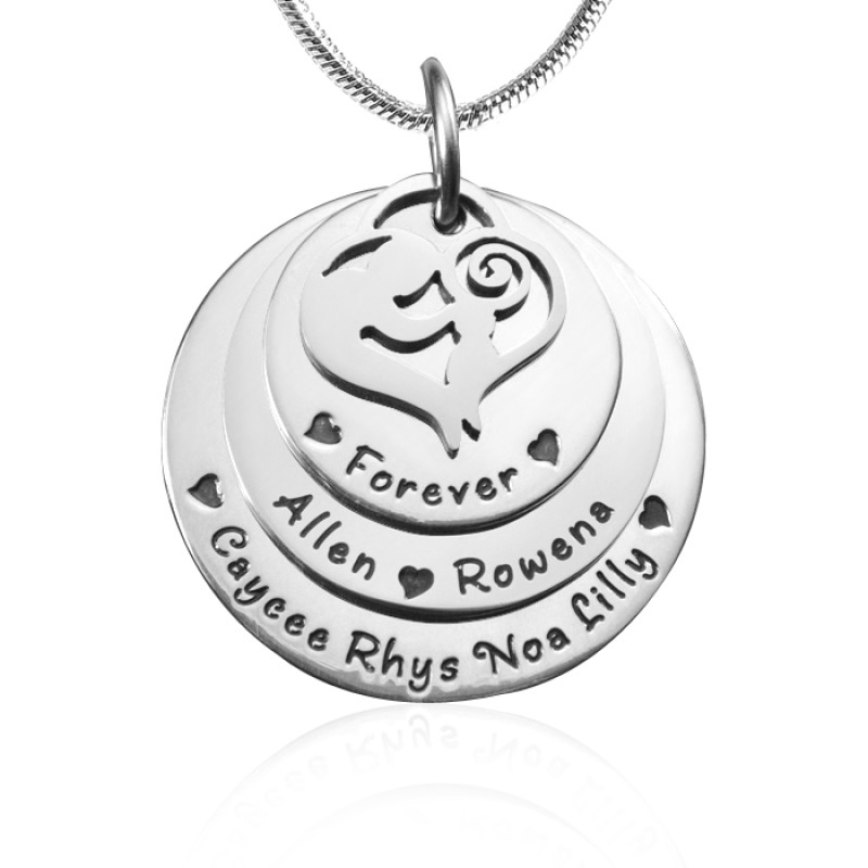 Personalised mother’s triple disc pendant necklace in sterling silver