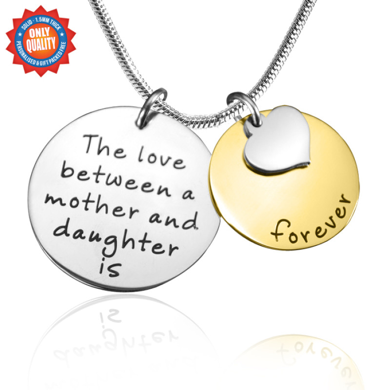 Personalised Mother Forever Necklace in two-tone gold and silver