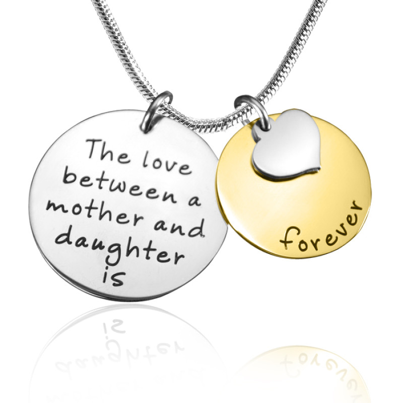 Two-tone gold Mother Forever pendant