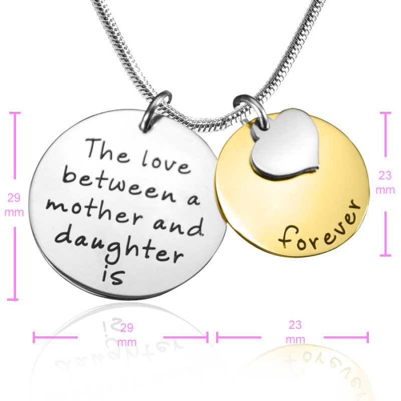 Personalised Mother Forever pendant in two-tone gold