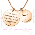 Personalised Mother Forever pendant necklace detail
