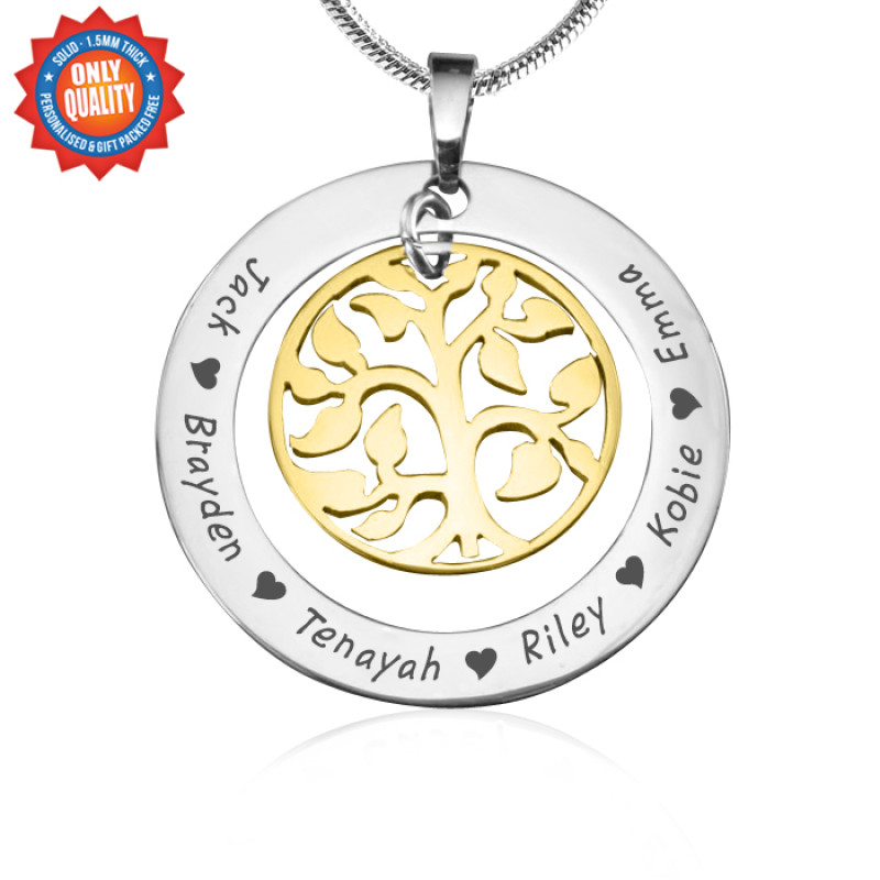 Personalised Two-Tone Gold Family Tree Necklace Personalised two-tone gold family tree necklace