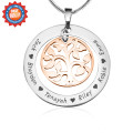 Personalised Family Tree Necklace - Two Tone Rose Gold Tree Personalised two-tone family tree necklace with rose gold tree detail