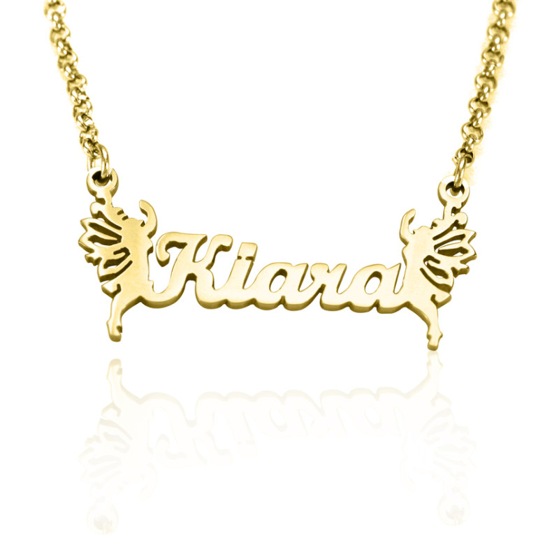 Fairy Personalised Name Necklace Personalised name necklace with fairy detail