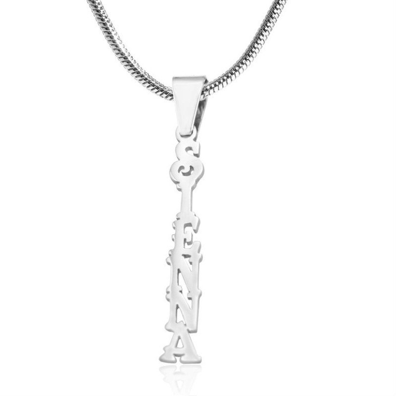 Personalised Vertical Name Necklace Personalised vertical name necklace in silver