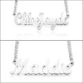 Personalised sterling silver script name necklace