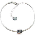 Personalised Neatie charm bangle in silver